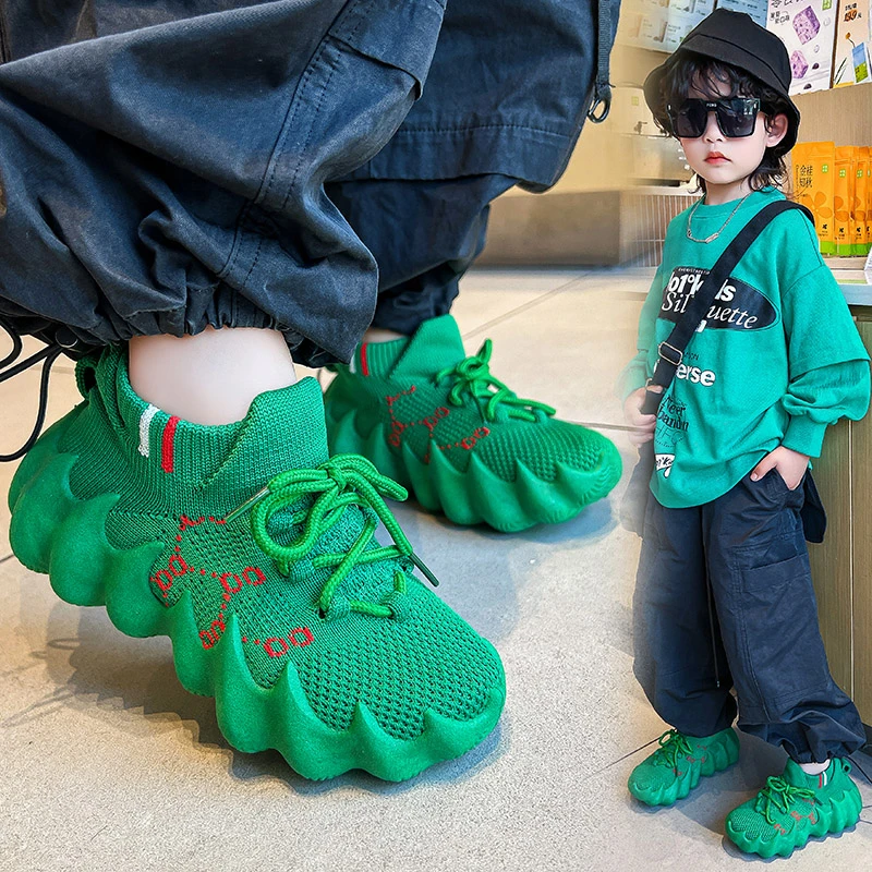 男童网红八爪鱼椰子鞋春秋季2025夏款男童儿童网面透气飞织休闲鞋