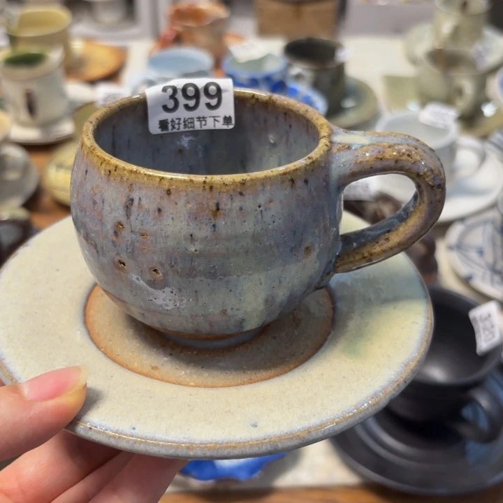陶泥一套咖啡杯好看