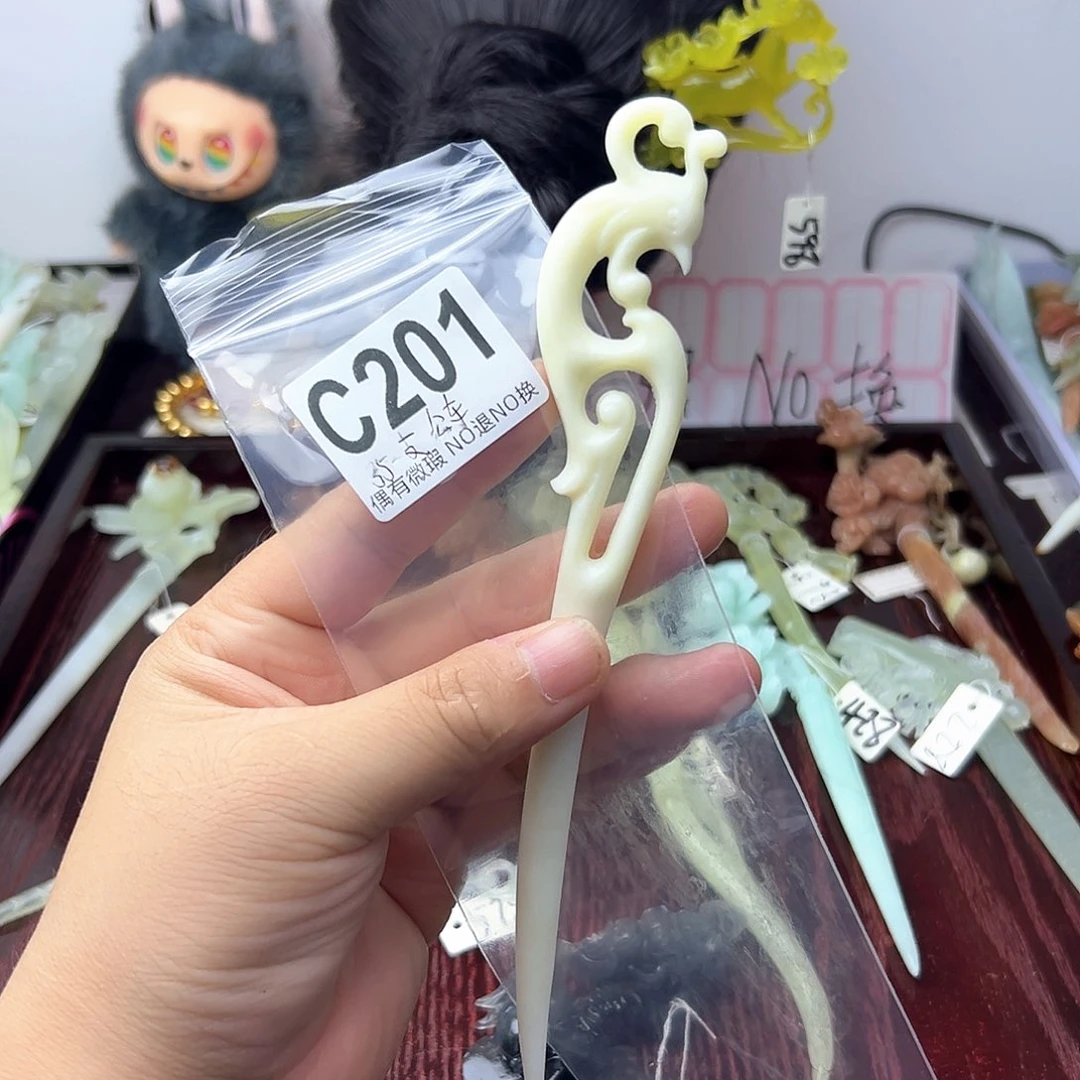 合金蛇纹石玉发饰