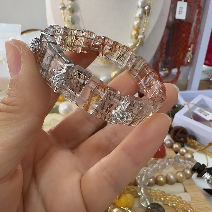 末***未镶嵌发晶手链黑金超手牌卡11左右有结构