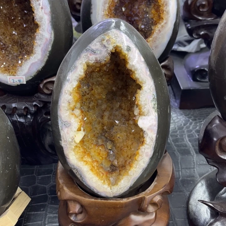 水晶珠宝半成品未镶嵌黄晶蛋