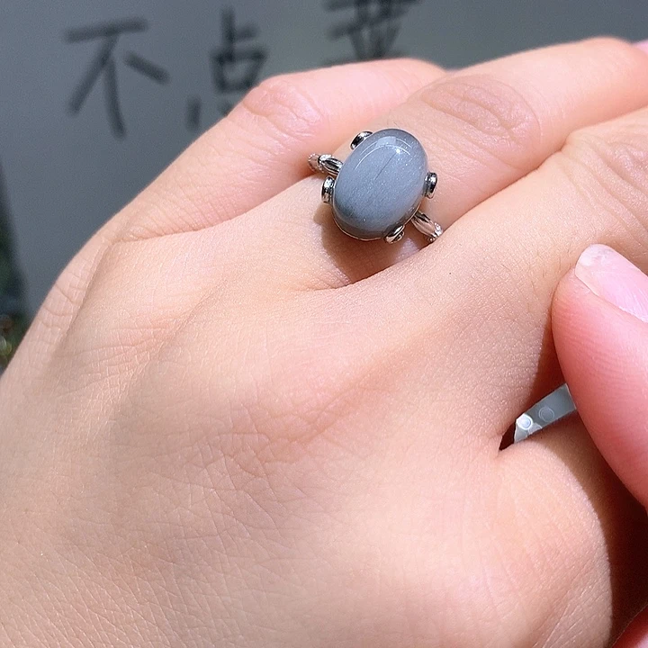 水晶戒指银S925镶嵌水晶