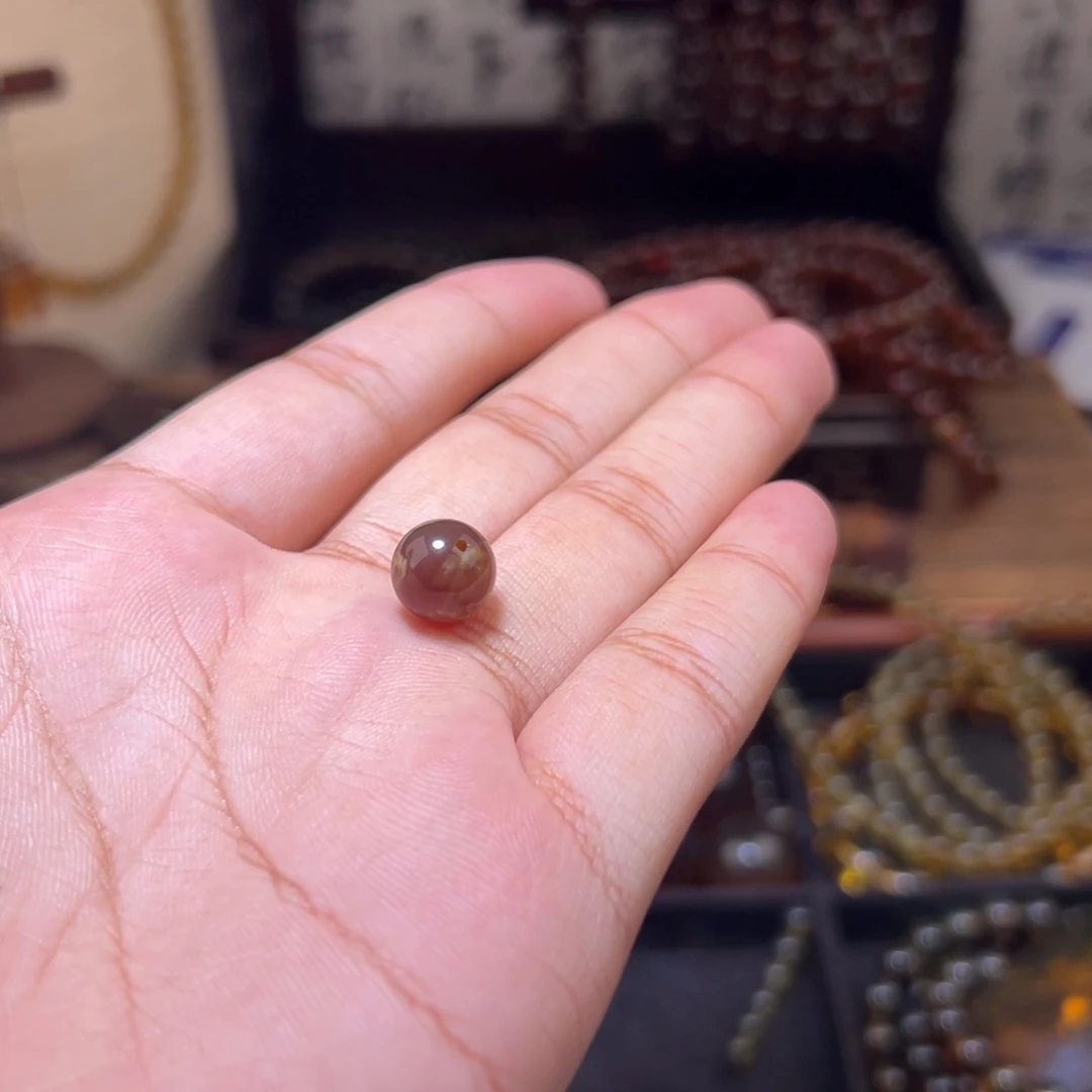 琥珀未镶嵌颈饰10mm溶洞蜜单珠