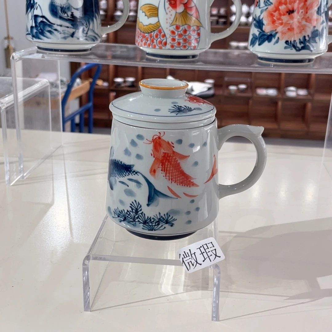 釉下手绘茶具微瑕