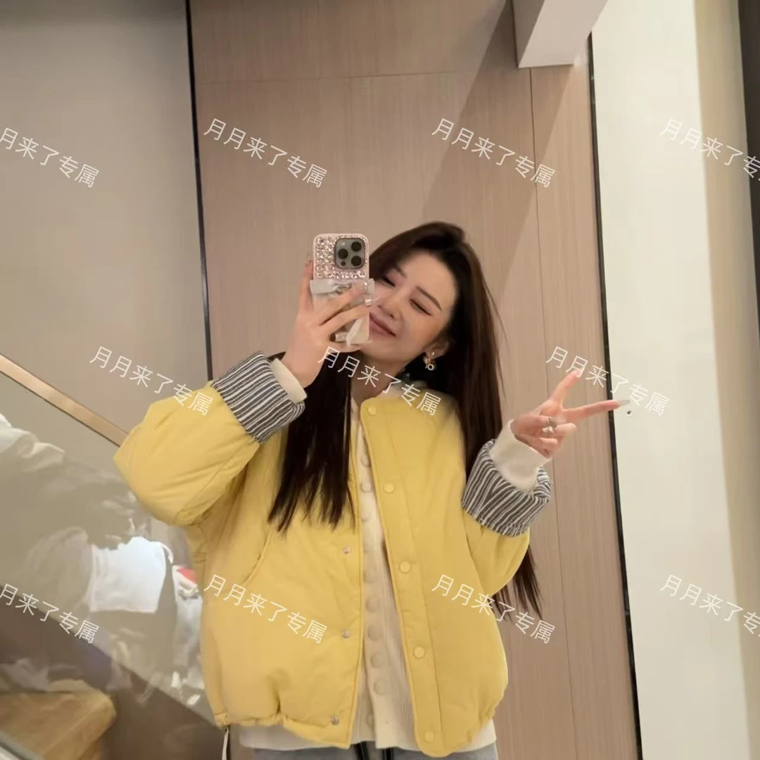 棉服外套韩系穿搭加厚保暖棉衣2024冬季新款韩版宽松百搭圆领