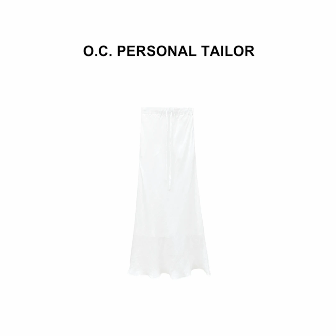 oc精选 25ss 夏季新款极简法式苎麻鱼尾半身裙 0810