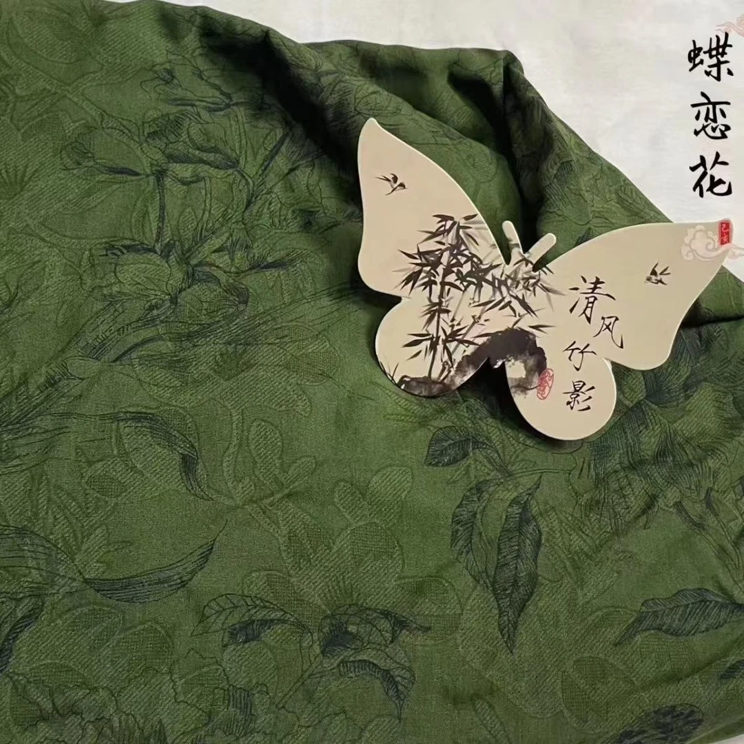 [高品质*蝶恋花*季尾清~]高支高密棉绸人棉面料