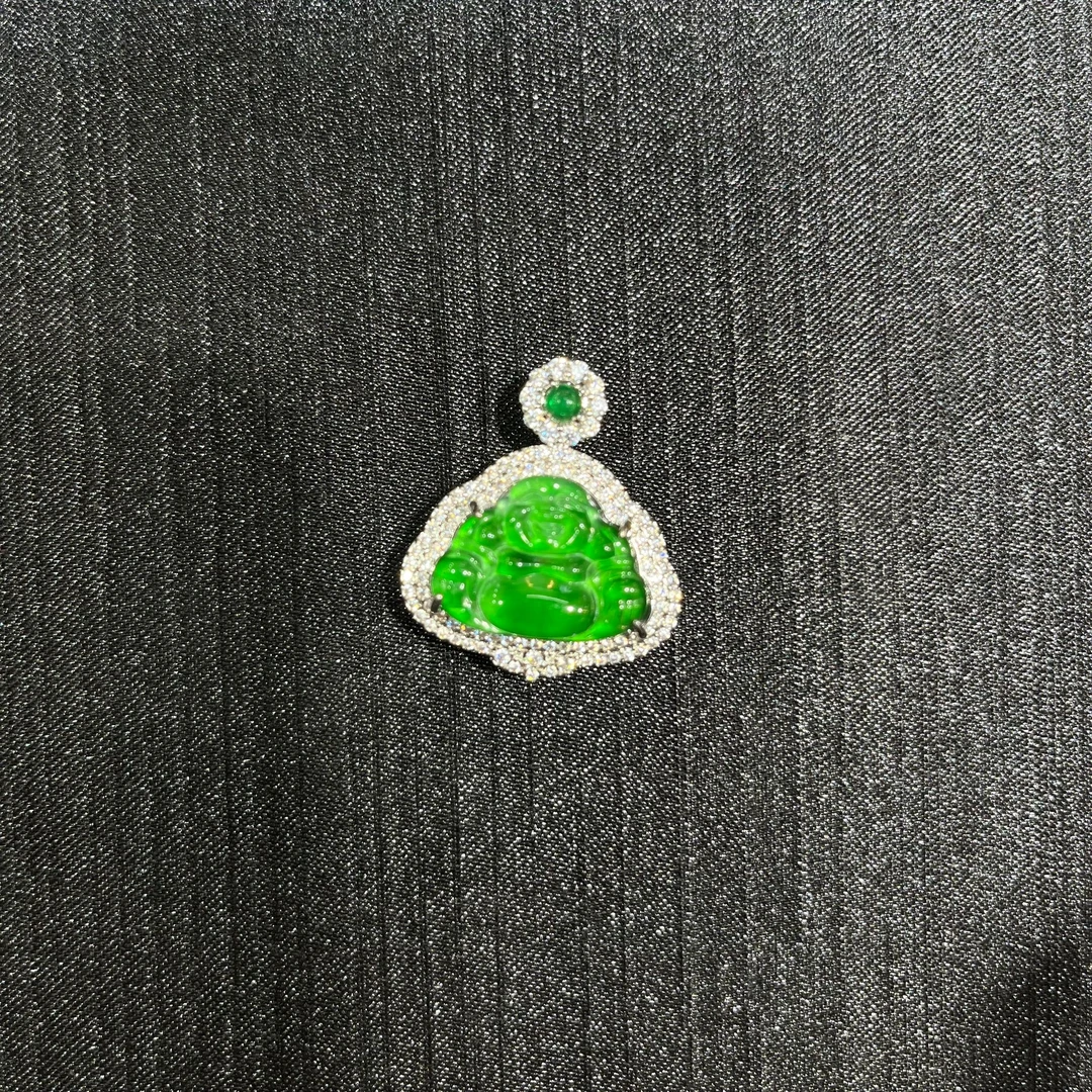 【菲菲】翡翠佛公吊坠@k