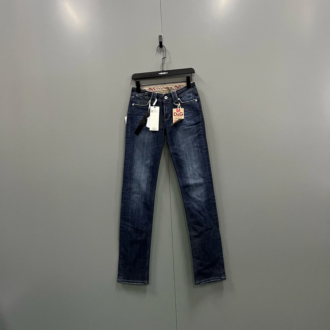 未使用 maje jp818 018369  嘉班纳 蓝色牛仔裤 24码