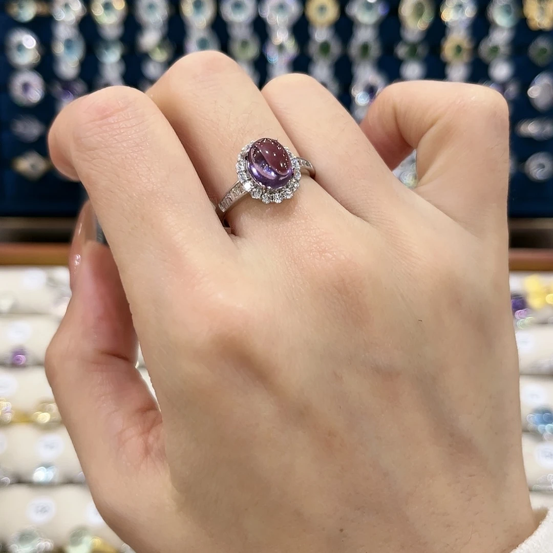 黄晶女款银S925镶嵌戒指