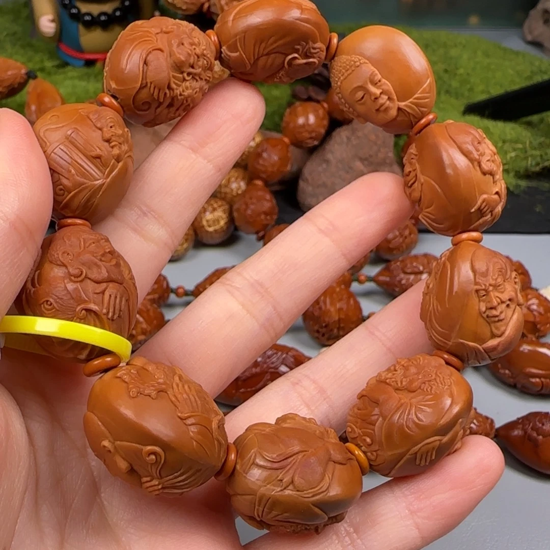 手串/手链橄榄核21浮雕铁核十八罗汉