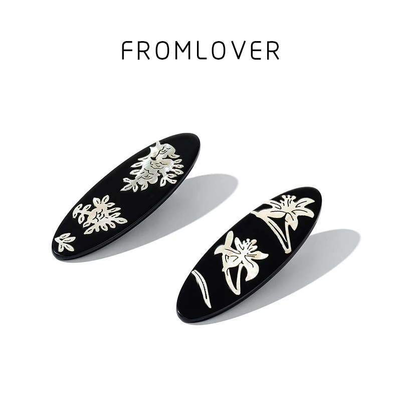 FROMLOVER/从爱之名中式黑色流光小花发夹【到手两支】