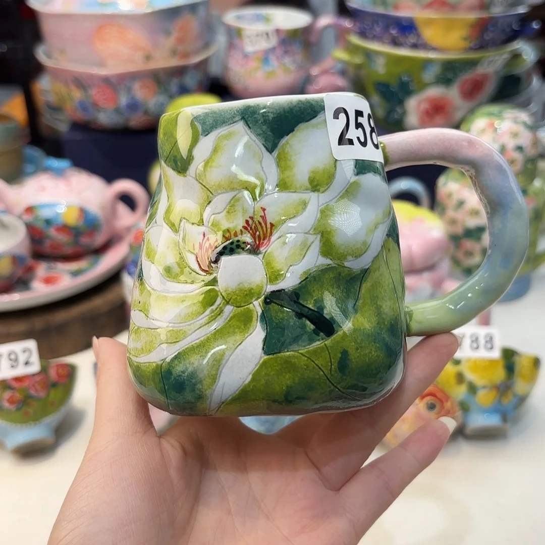 瓷片景德镇手绘高温釉下彩陶瓷茶具