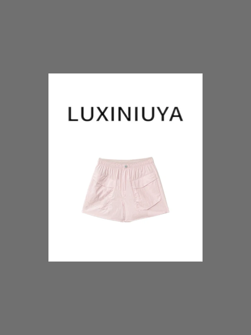 【LUXINIUYA】夏日必穿短裤 设计感大口袋a字版轻薄高级裤#CX3605