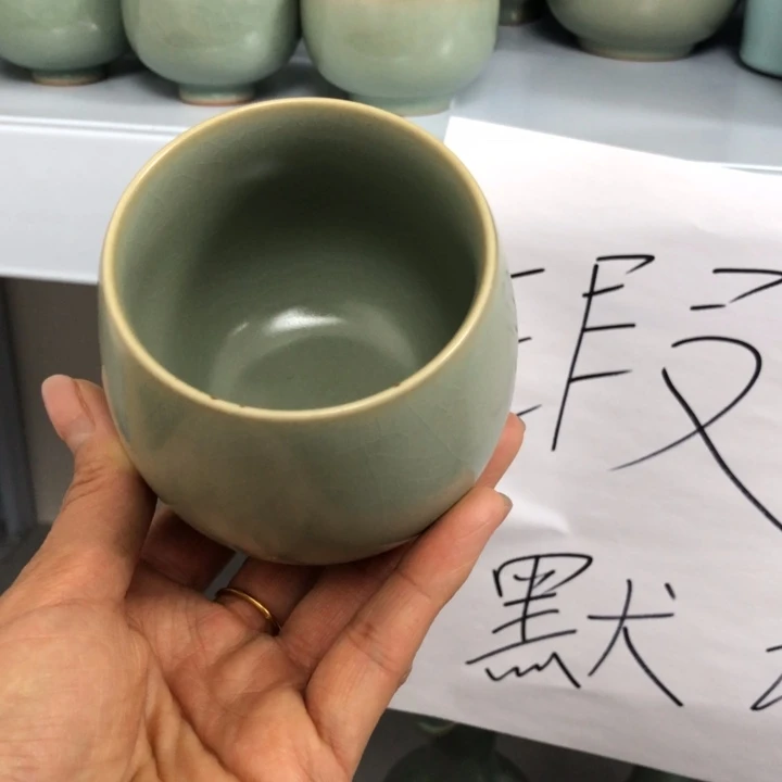 瓷片仿古汝瓷主人杯瑕疵