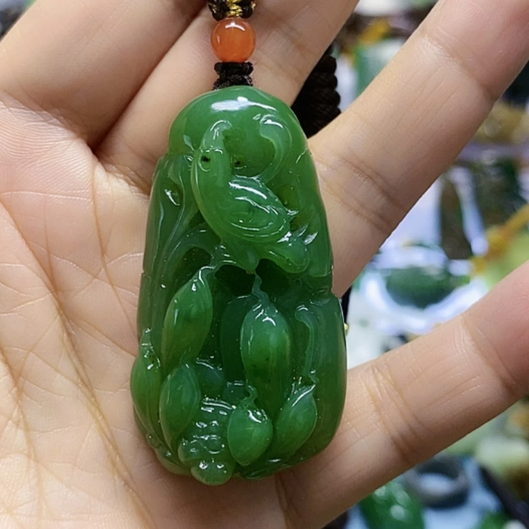 【闪购商品】未镶嵌和田玉（碧玉）挂件仔****u