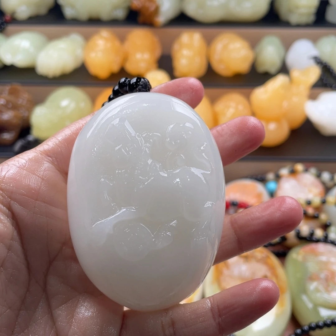 新***饰石材天然古青石手把件