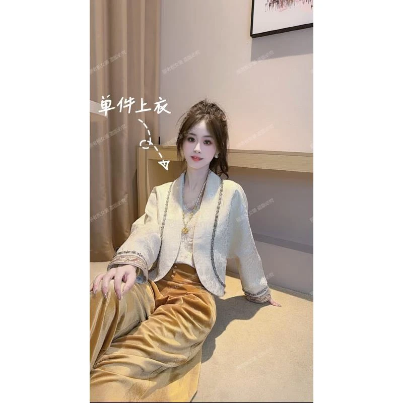 Ling【静奢典雅】ZB国风提花提花刺绣钉珠设计感轻奢复古
