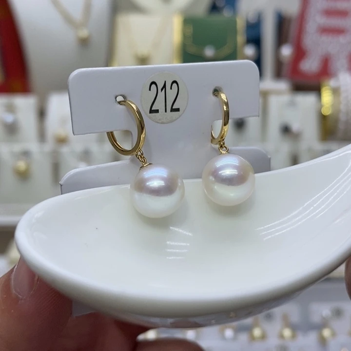 18K金镶嵌耳饰淡水珍珠