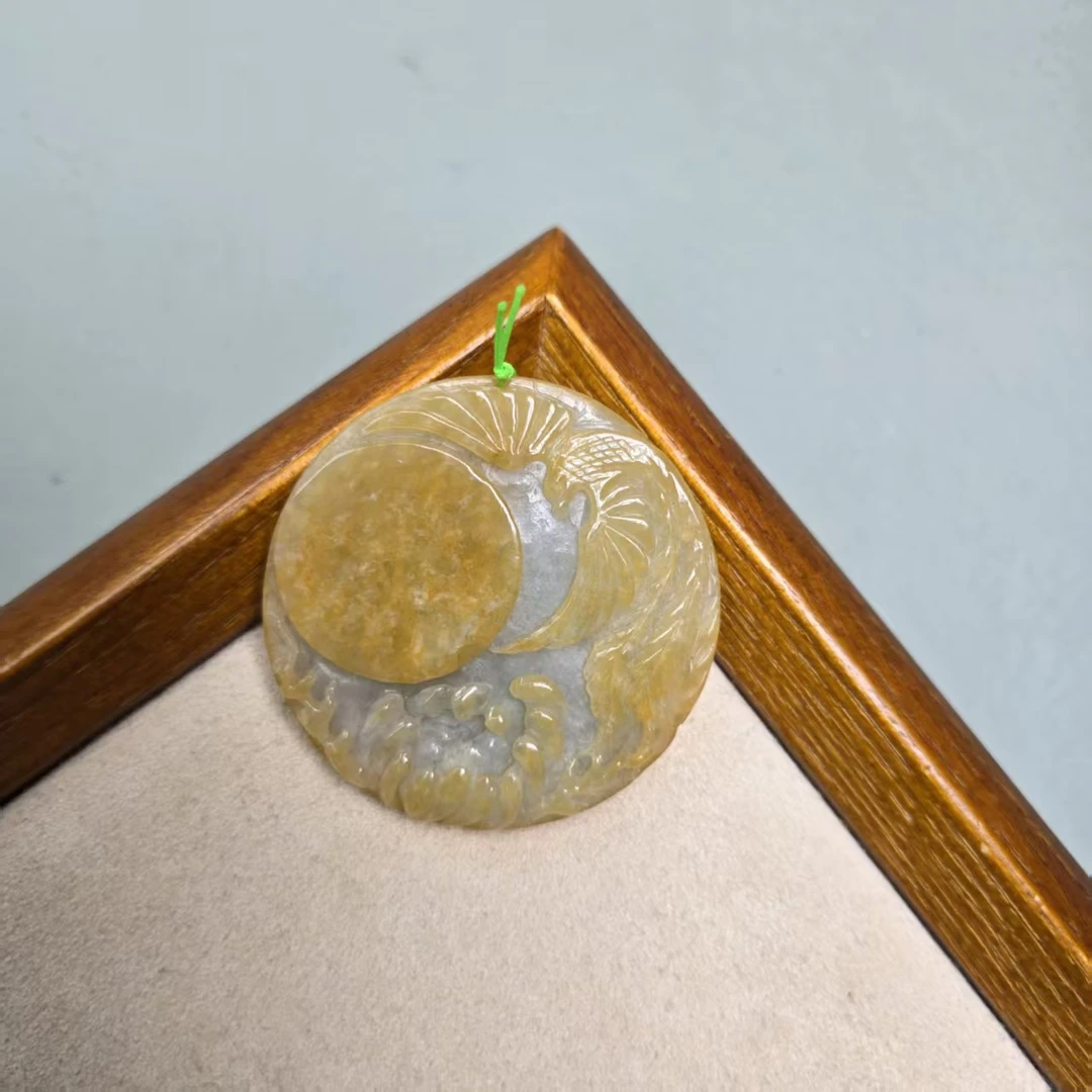 天然翡翠凤凰吊坠@@60B7J13253