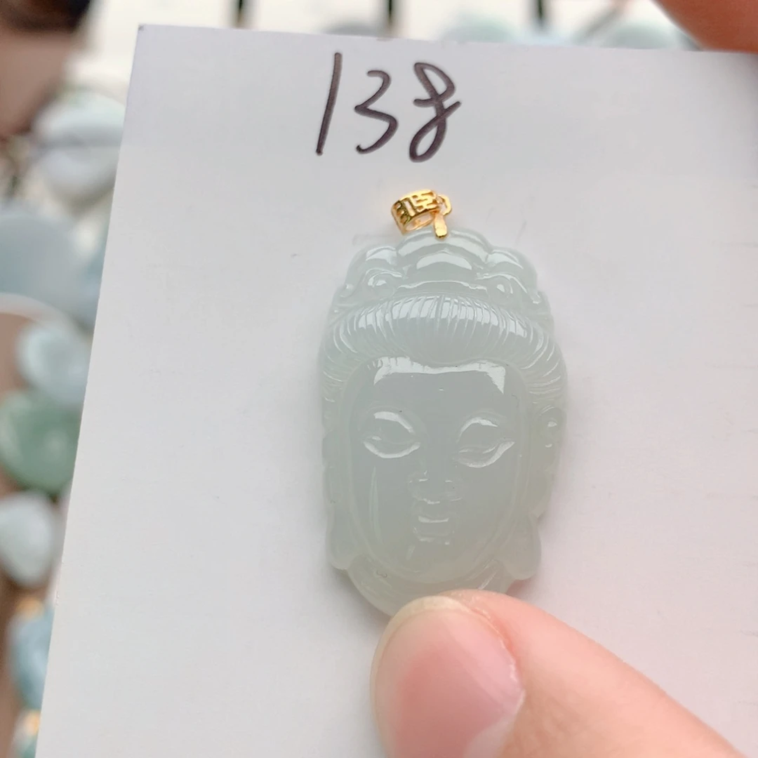 翡翠银S925镀金镶嵌颈饰吊坠