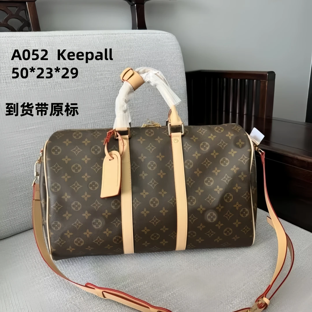 A052 keepall大号旅行袋50cm【里外标全对】现货礼盒发货单肩包