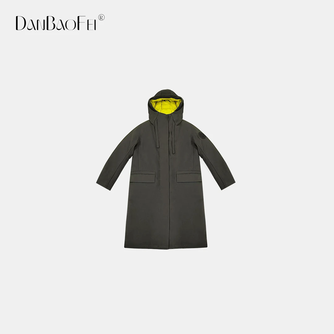 【DM】新款带帽长款鹅绒羽绒服YLM00458