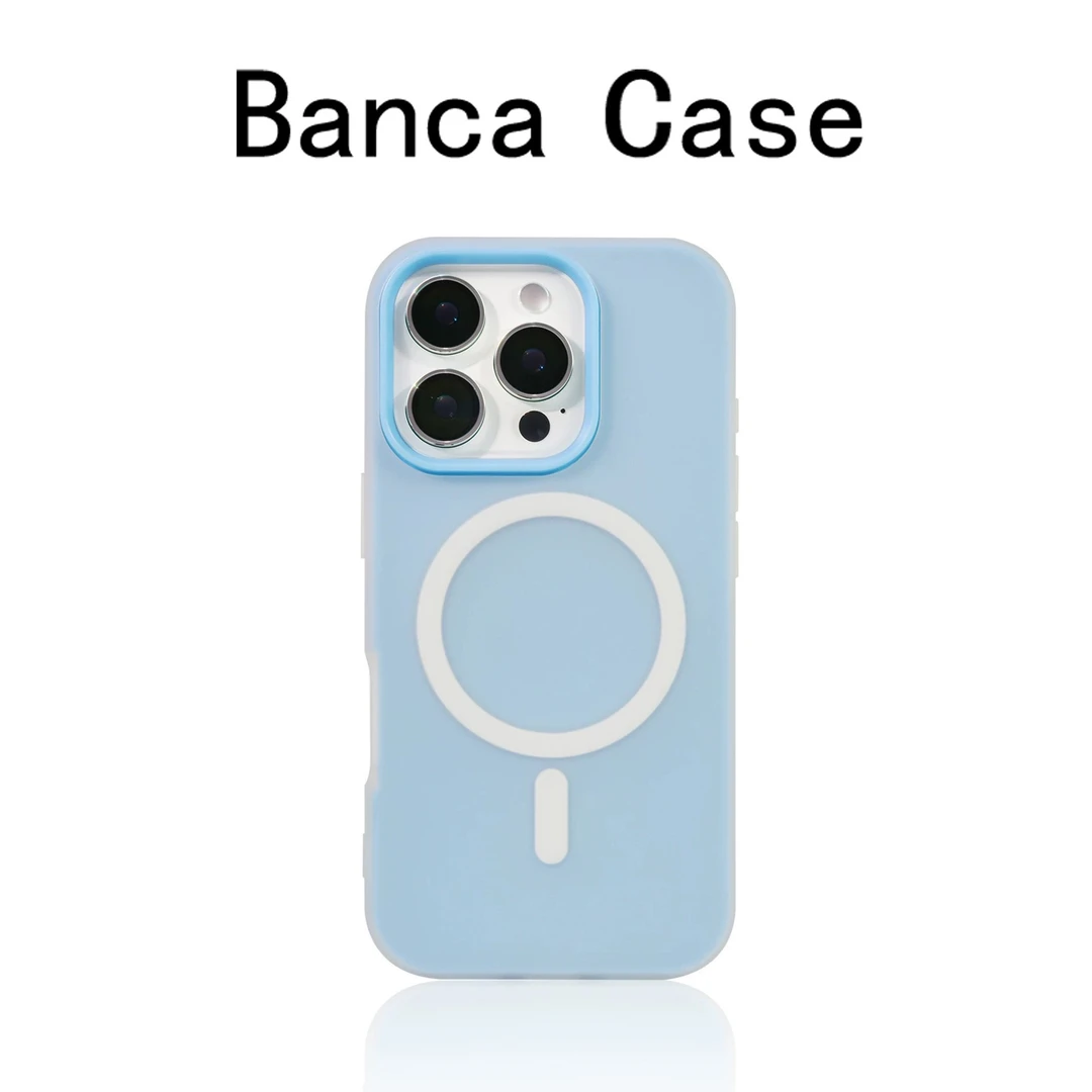 BANCA肤感果冻磁吸适用苹果16手机壳15promax男iPhone13二合一14