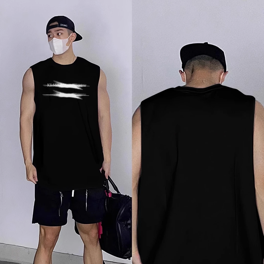 HIP潮牌美式男生坎肩背心夏季纯棉健身运动吸汗休闲百搭无袖上衣