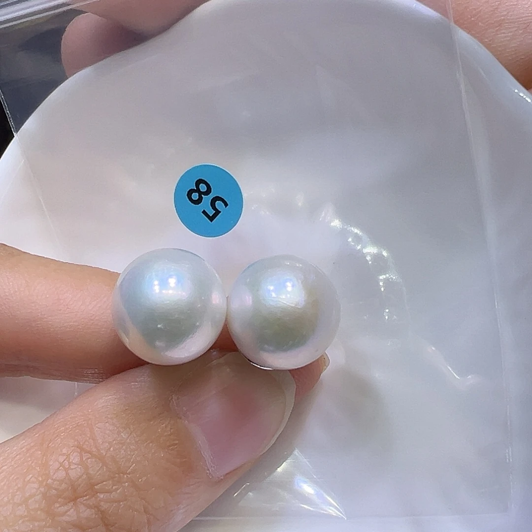 耳饰银S925镶嵌淡水珍珠