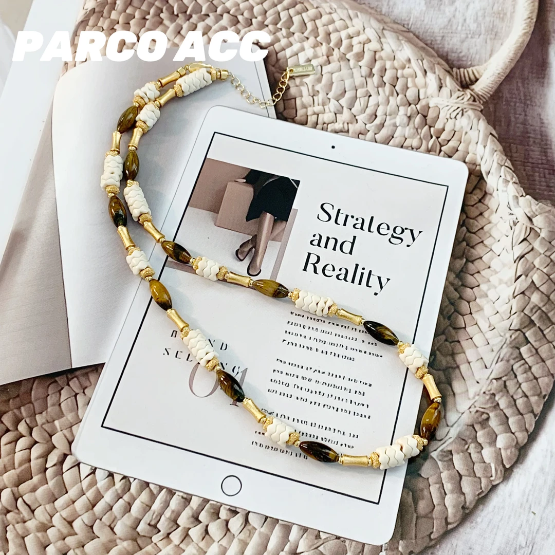 铜合金项链 G114 MARBLE LEO 焦糖白贝项链