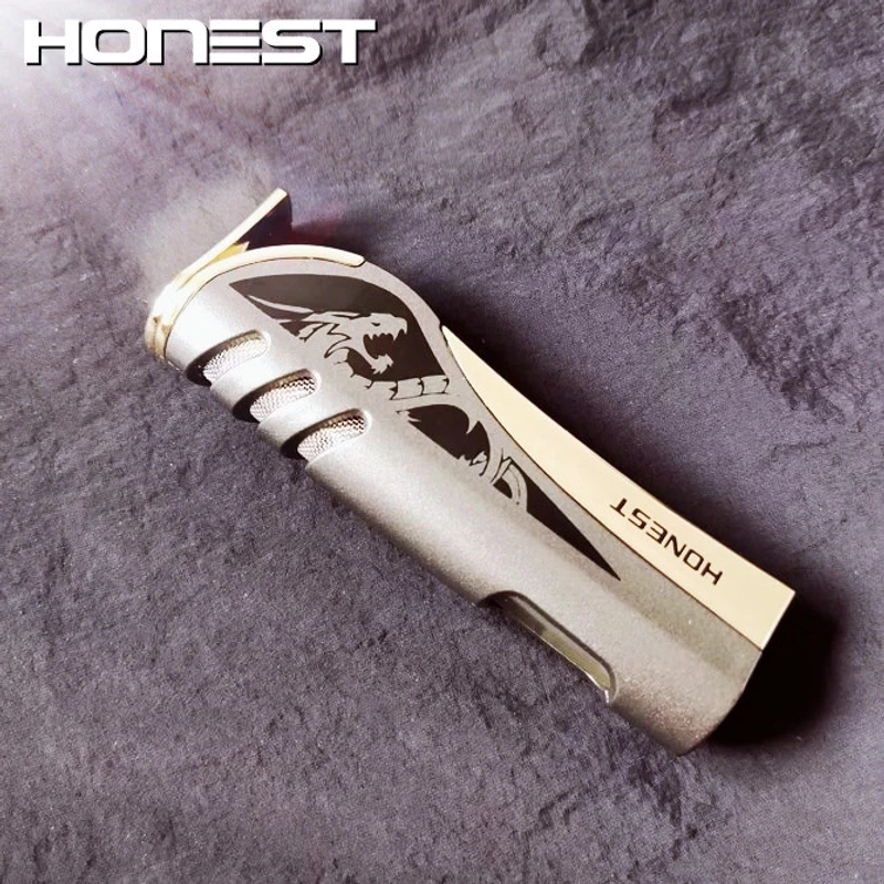 HONEST/百诚充气打火机直冲蓝焰气窗防风金属个性创意高档男礼物