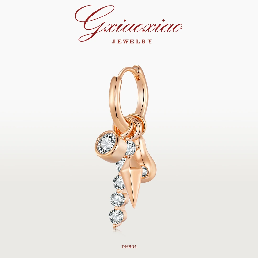 G XIAOXIAO 镀K金 【子弹头】时尚高级感气质百搭耳环 DH804