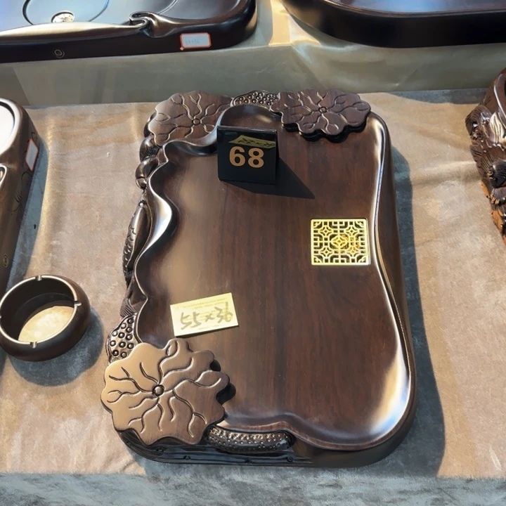 @*森黑檀实木茶盘实物