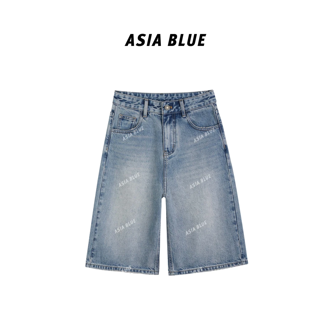 【ASIA BLUE】 · 临野 · 无弹百搭五分裤直筒牛仔裤AB5502