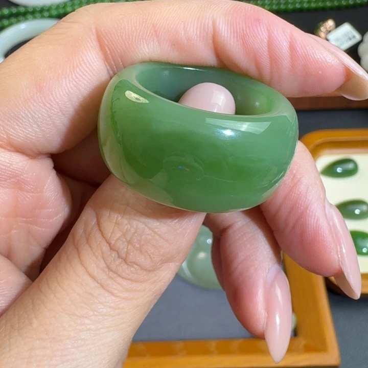 和田玉（碧玉）未镶嵌戒指卡20.3mm
