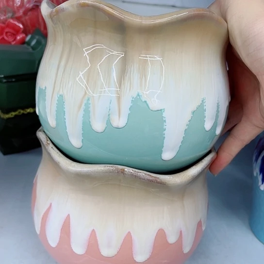 多肉绿植陶瓷花盆9.9包邮