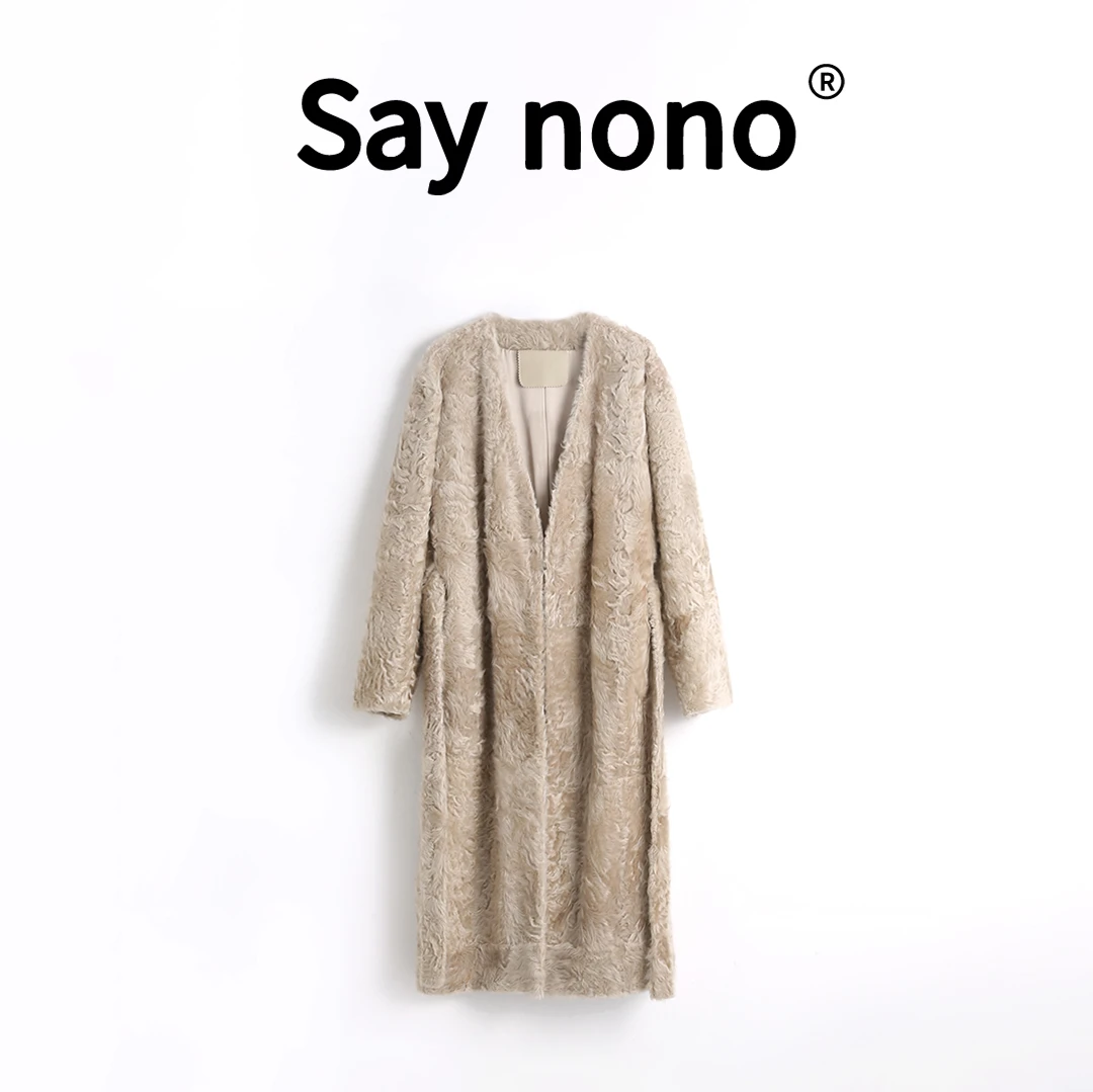 懒猫nono│Saynono 复古风＿象羔高级简约长款外套 /M28500
