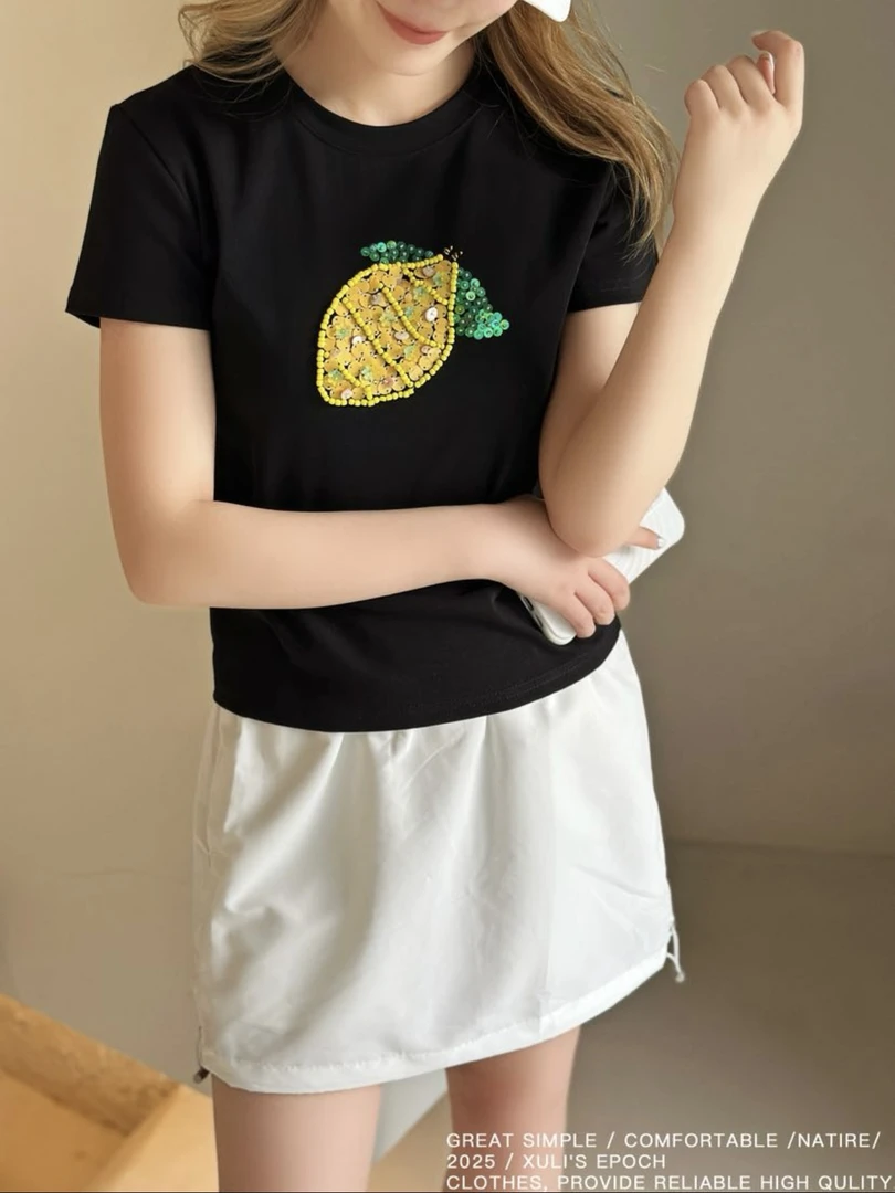 XULI'S EPOCH珠片“芒果”半袖T恤·618限定·w1293
