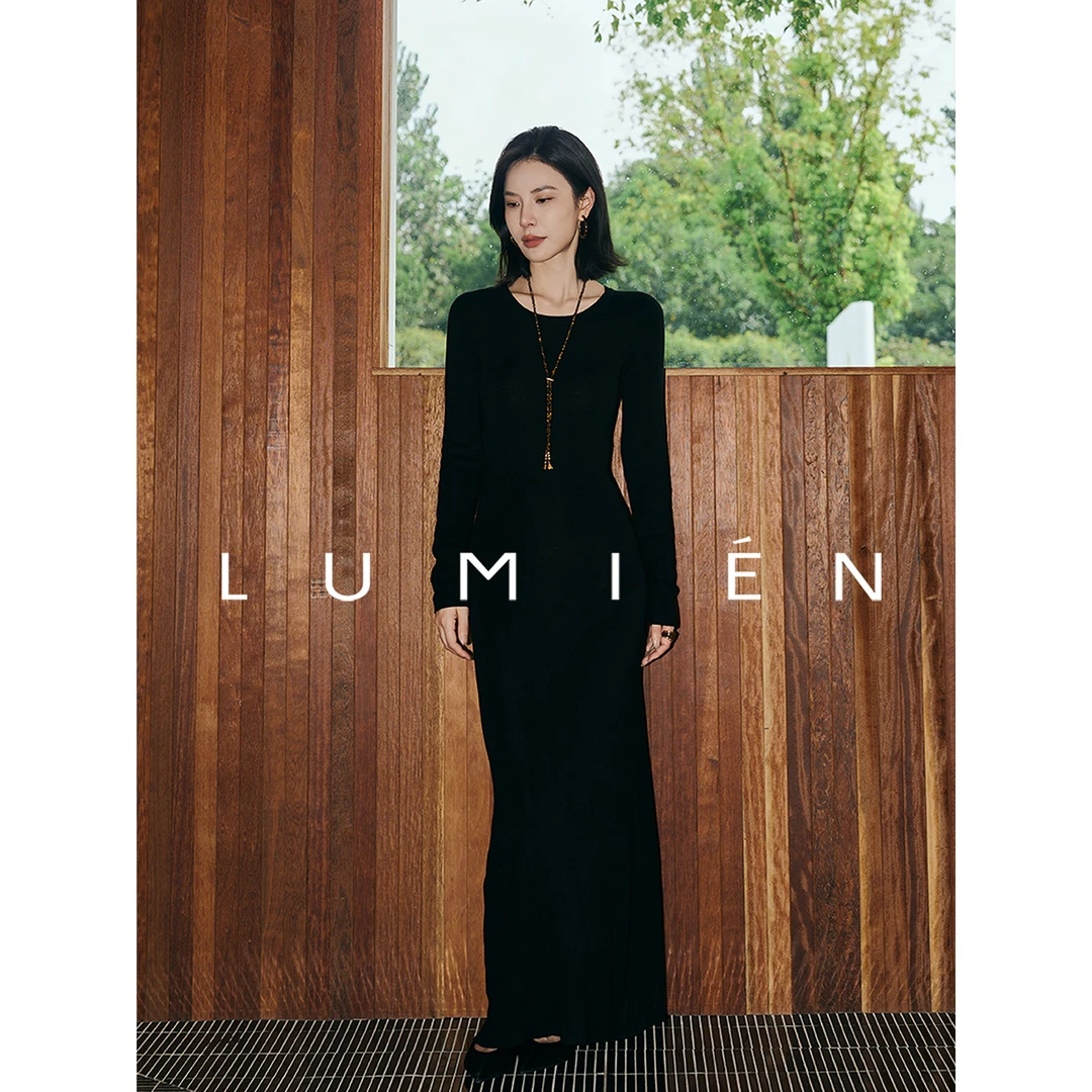 【LUMIEN 新品】“纸片人”天丝羊毛垂感修身显瘦连衣裙LX5FLL133