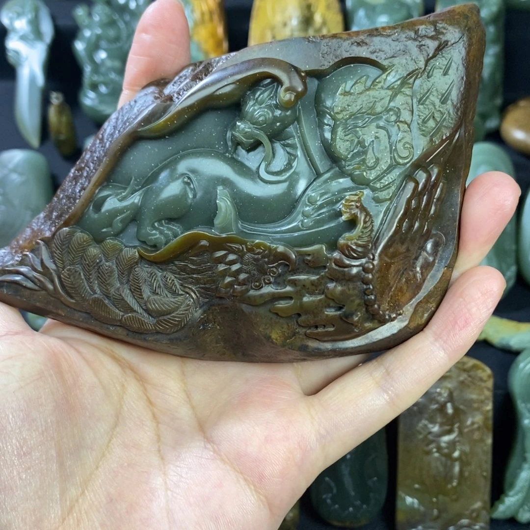 岫岩河磨玉（透闪石质玉）未镶嵌摆件