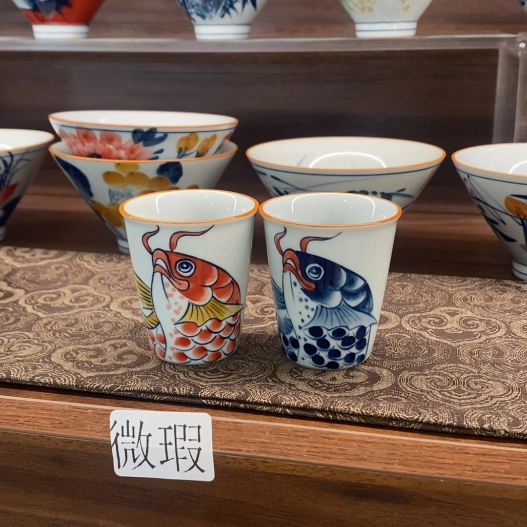 釉下彩老陶泥手工绘制