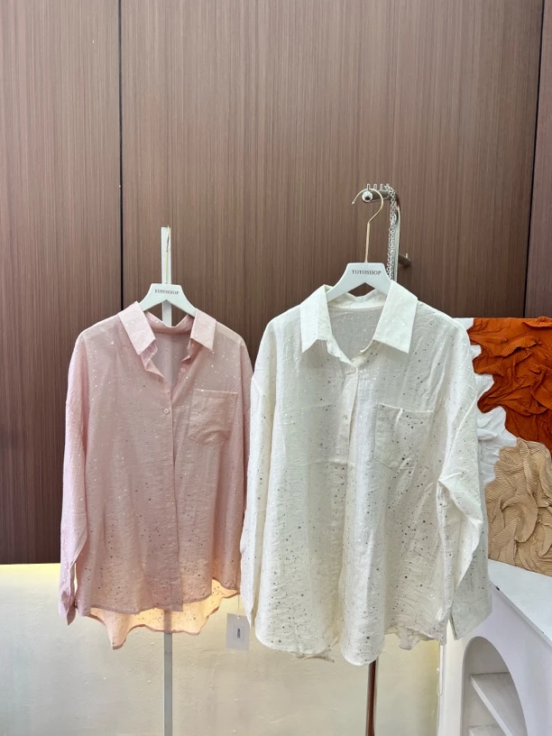 GRR,【夏天闪闪】薄款防晒闪粉衬衫