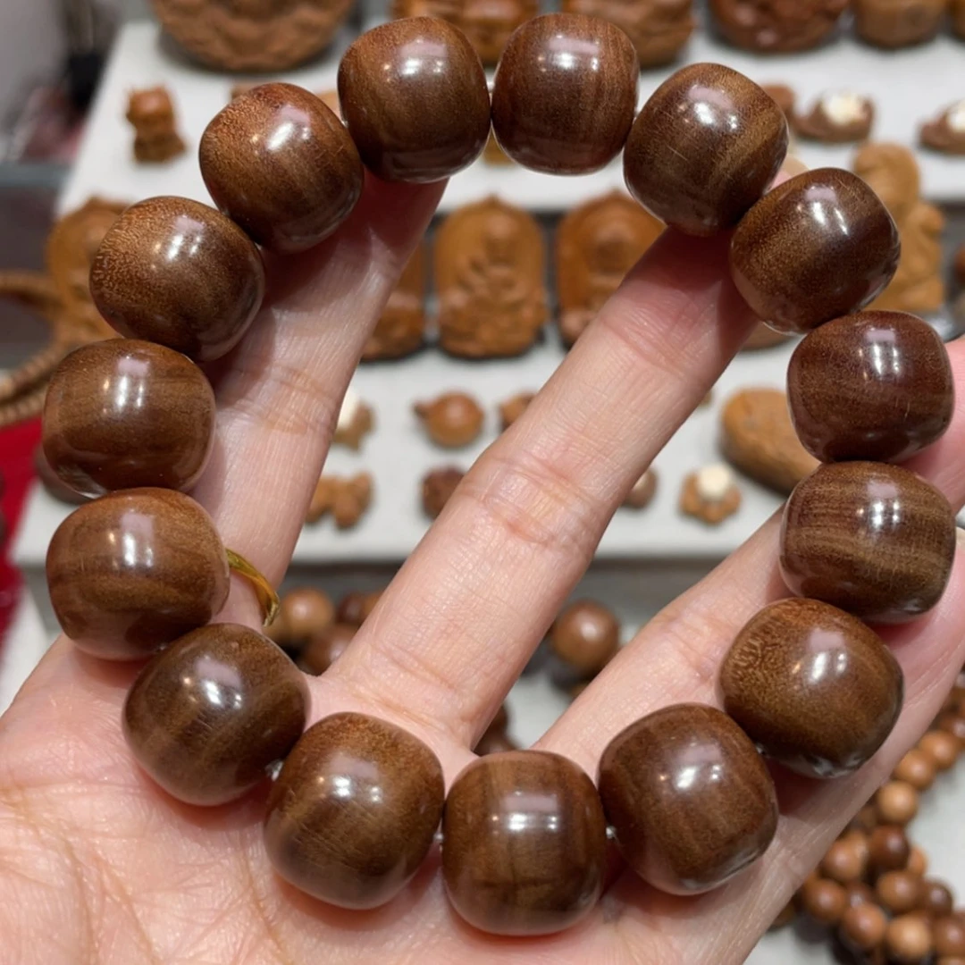 【闪购商品】檀香木手串/手链?*15×16雕花料横纹微瑕