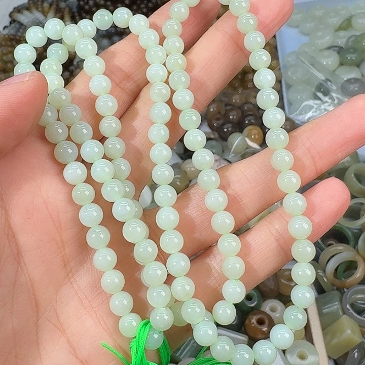 和田玉未镶嵌颈饰6mm