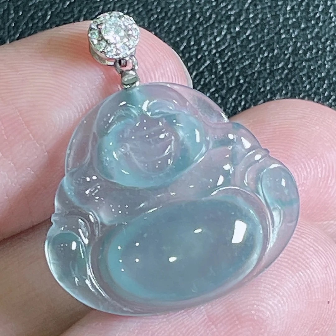 天然A货翡翠冰种佛公吊坠（多样性发货)