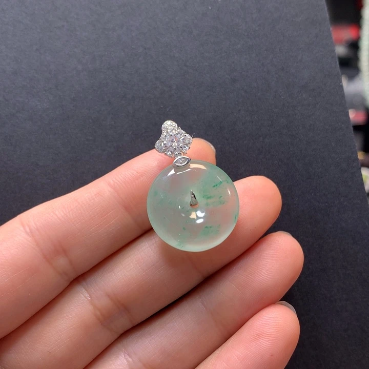 石英质玉银S925镶嵌颈饰