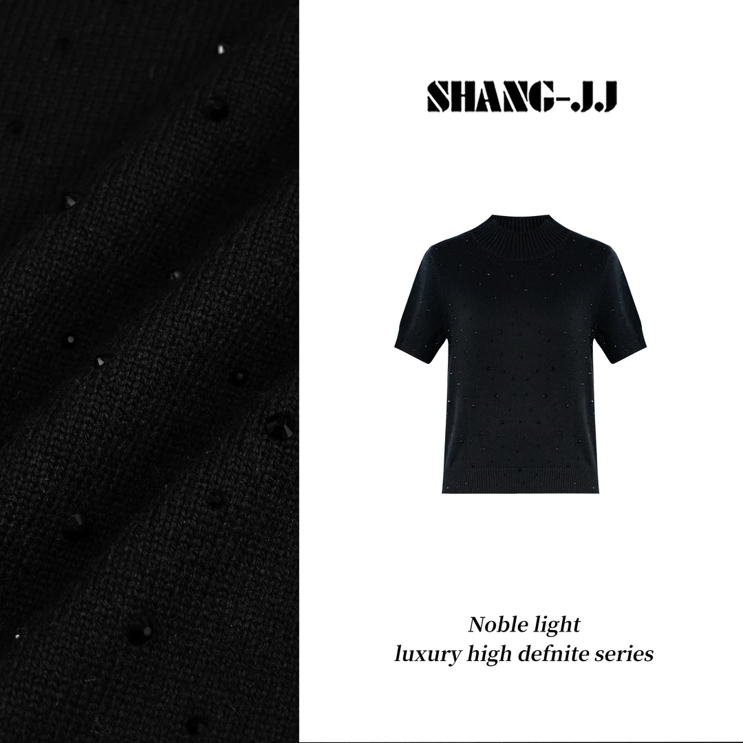 SHANG-JJ【闪烁贵妇】25ss新品重磅洋毛混纺轻盈柔软毛衣q133459p