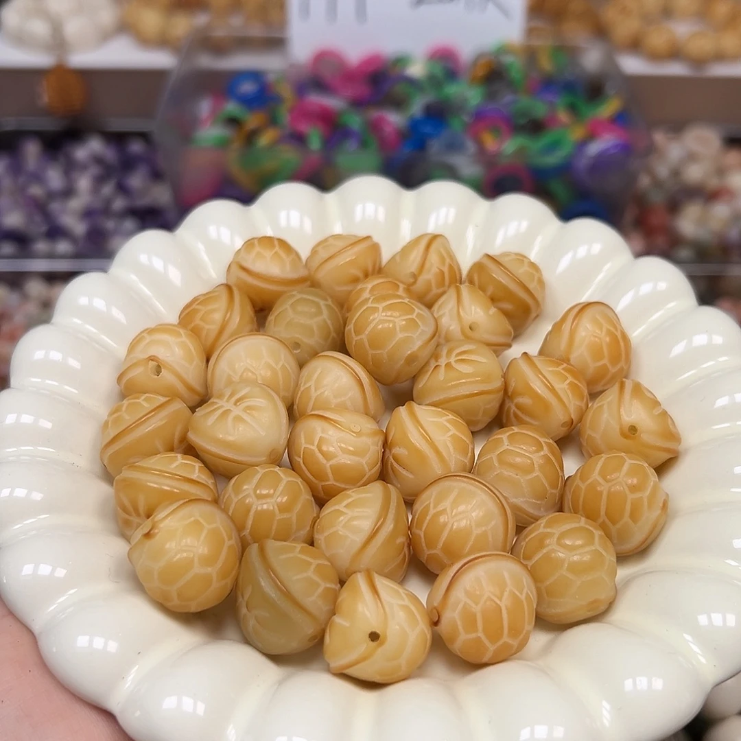 菩提根/象牙果手串微瑕18左右炭烤富甲5颗