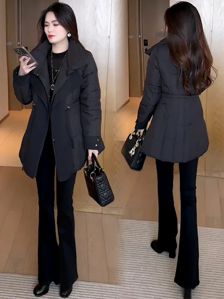 时尚棉服女中长款2025冬季新款洋气显瘦新款时尚洋气百搭女装